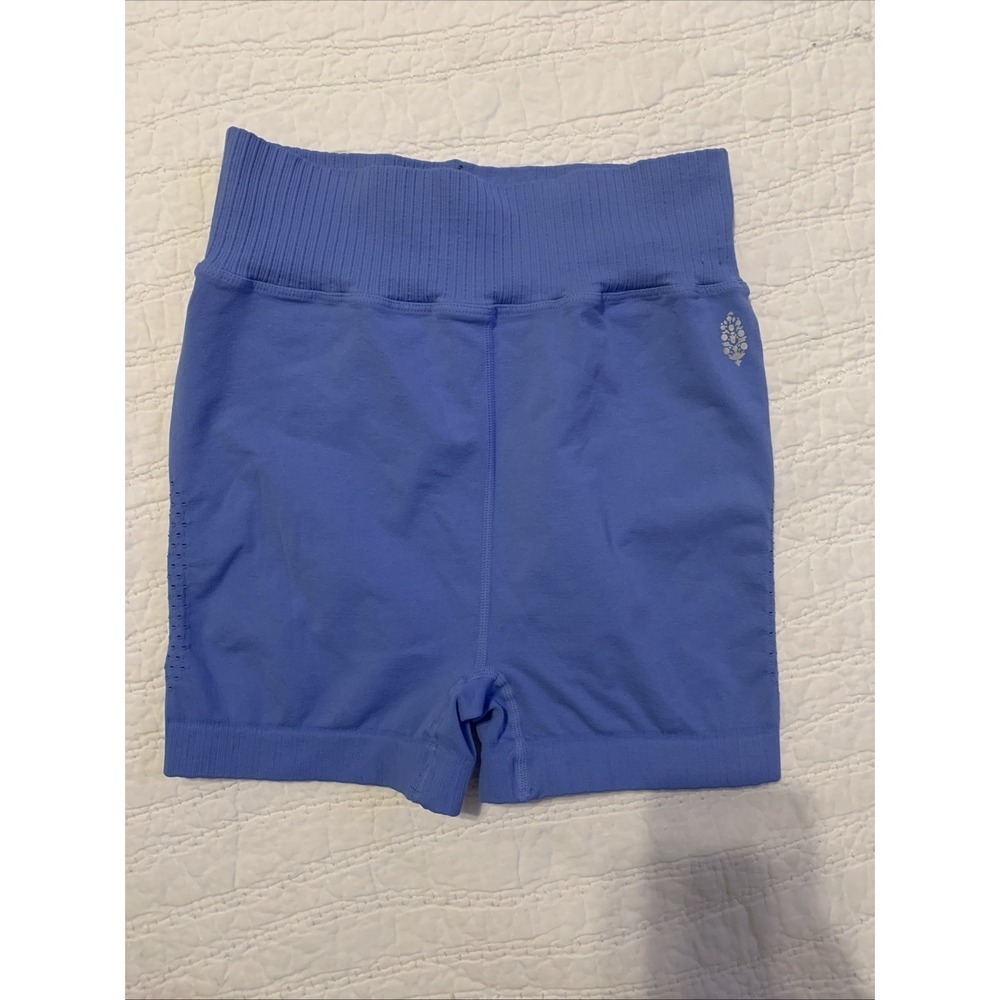 FREE PEOPLE MOVEMENT HOLE LOTTA LOVE BIKE SHORTS BLUE XS/S BIKER